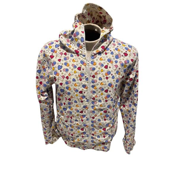 Reversible Kawaii Hoodie XL Zip Up Jacket Bunny Bear Hearts Harajuku Anime - Picture 6 of 10